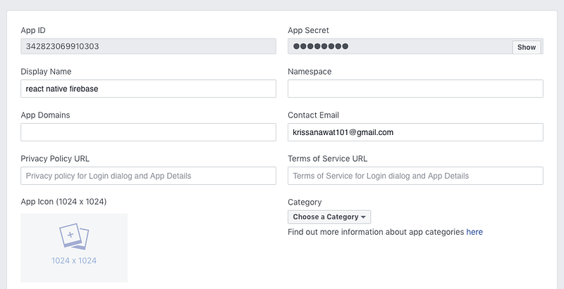 create app secret