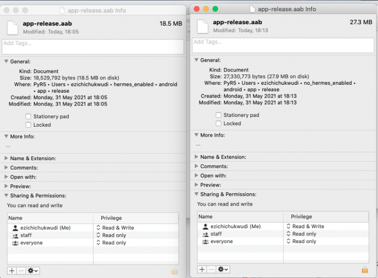 app size