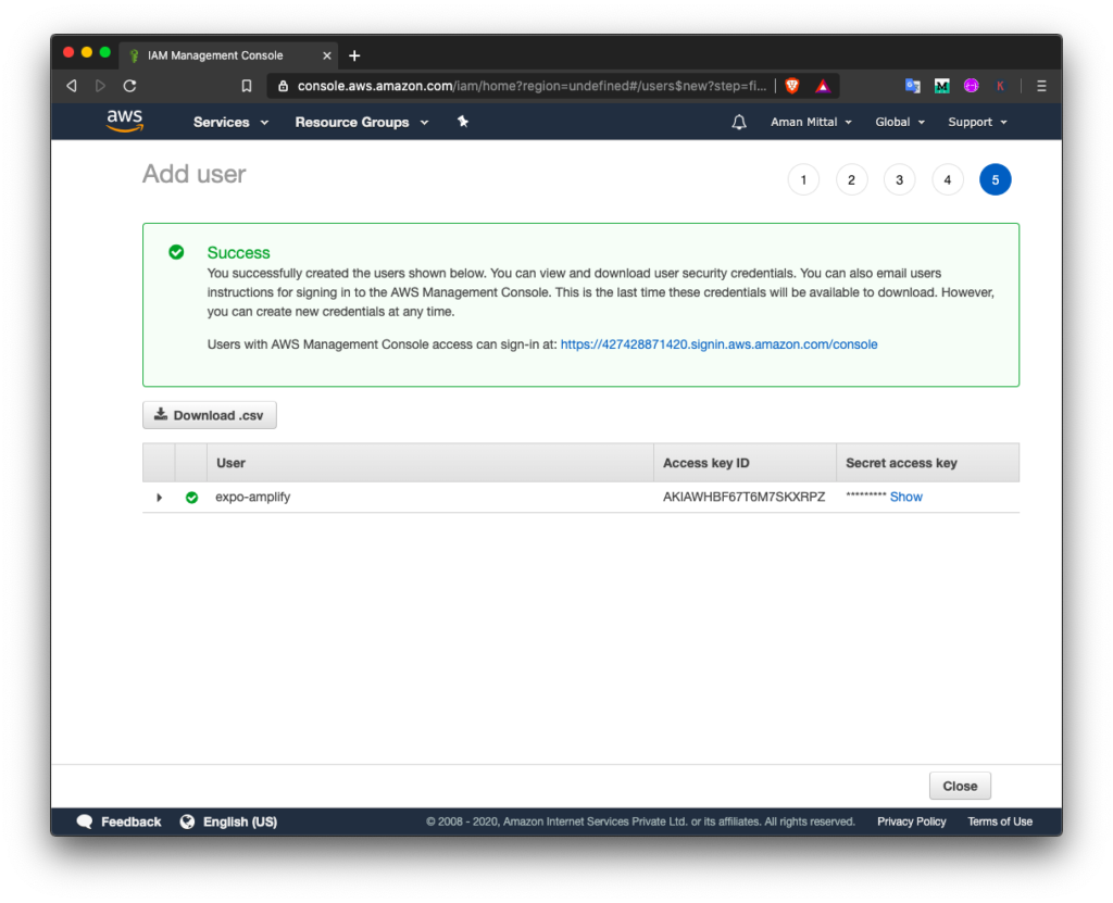 create a user